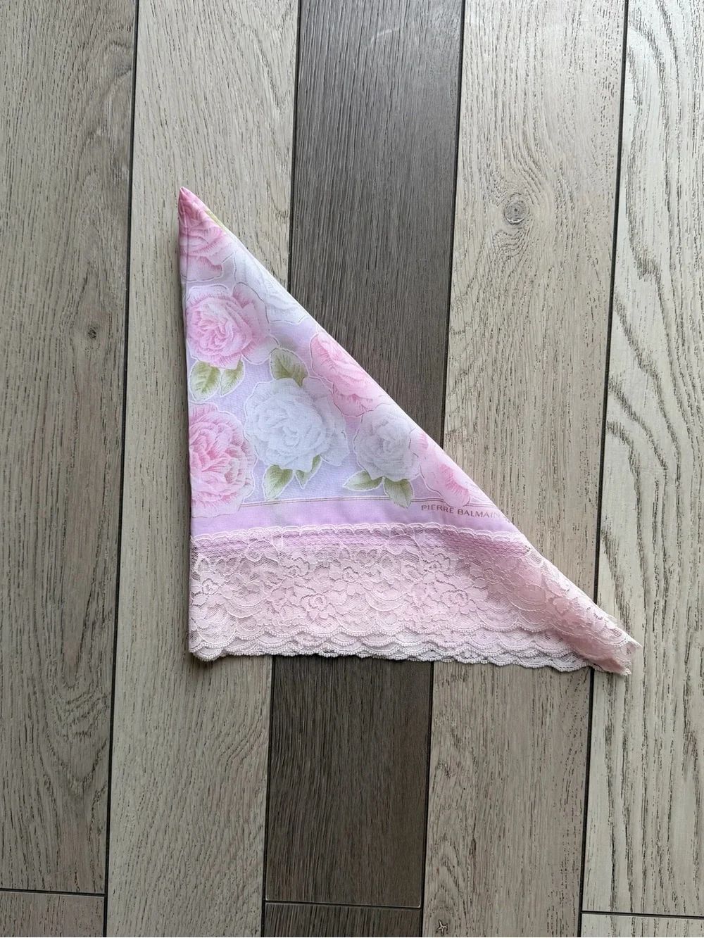 Vintage Pierre Balmain Floral Lace Scarf